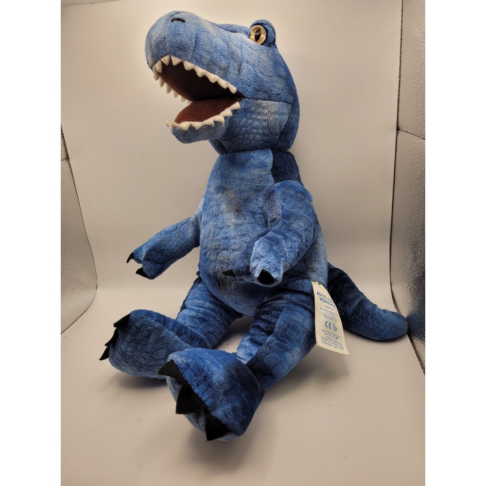 Build-A-Bear T-Rex Plush Kids 16in Blue Scale Texture Dinosaur